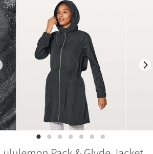 lululemon athletica Black Hooded Long Packable Jacket